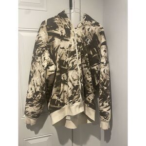 Champion Men's Super Fleece Painters Can Hoodie Sz 2XL Brown Cream‎ XXL